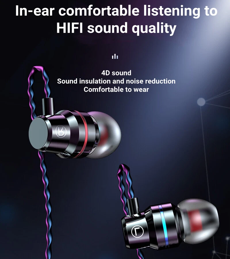 HIFI Bass Stereo Wired Earbuds Headset In-Ear Earphone Headphone 3.5mm USB-C Lot - Image 4 of 4