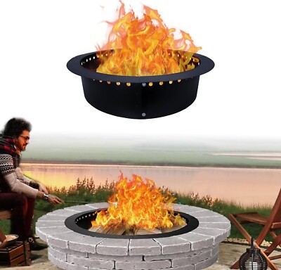 Fire Pit Ring Insert Round 46'' OD & 40'' ID With Coller Support & Air Vents