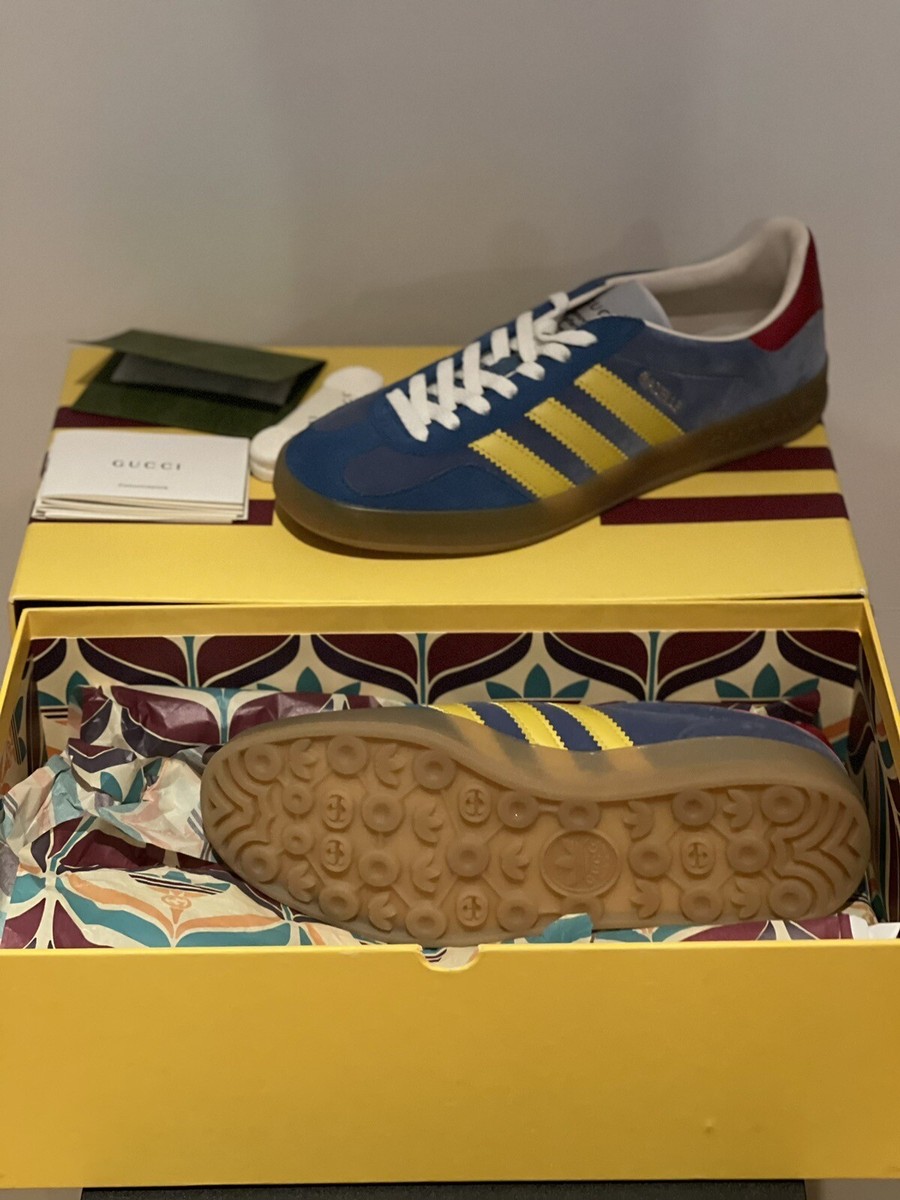 adidas x gucci gazelle Blue/Yellow UK 7 | eBay UK