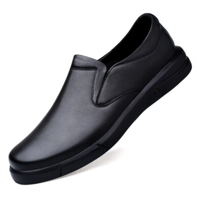 Men's Casual Shoes Slip on Loafers Comfy Shoes Genuine Leather Flats Shoes 