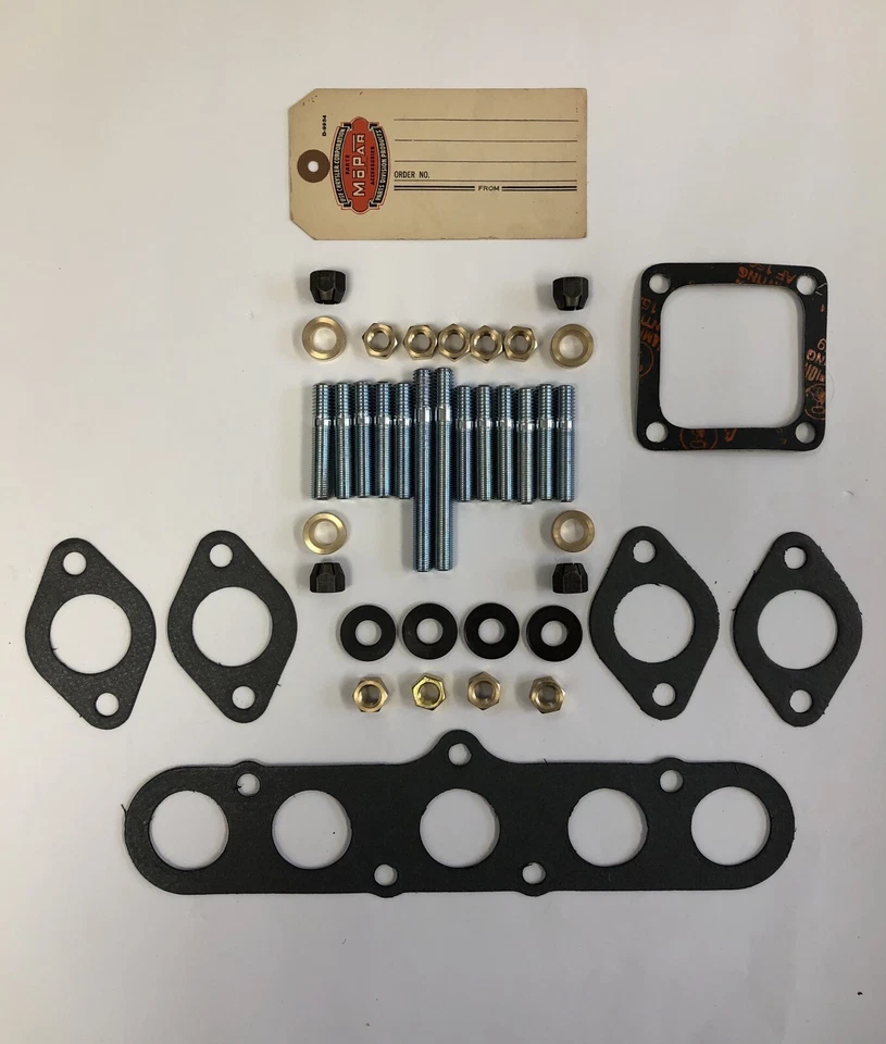 Kit de herrajes de colector de 6 cilindros con juntas para Dodge Plymouth 1946-1959 Foto 2 de 4