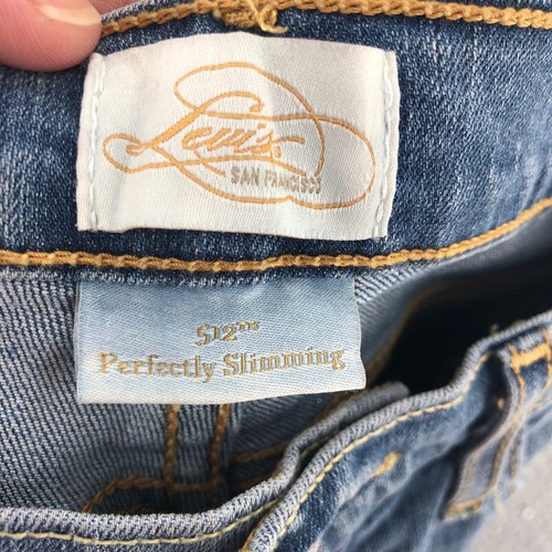 Jeans Levis donna 6 512 denim blu perfettamente dimagranti Capri elasticizzati tutti i giorni - Foto 9 di 12