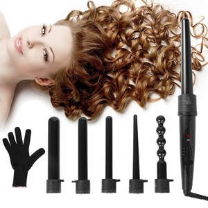 Professional Hair Curling Tongs Wand Iron Set 5 Style Curls