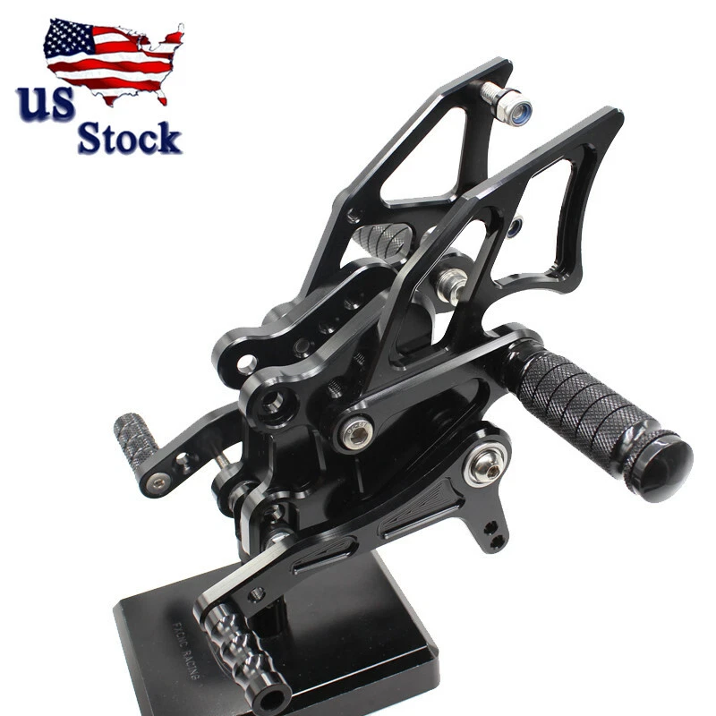 Reposapiés trasero CNC para Kawasaki Ninja300/250 2013-2016 2014 2015 Racing negro Foto 3 de 4