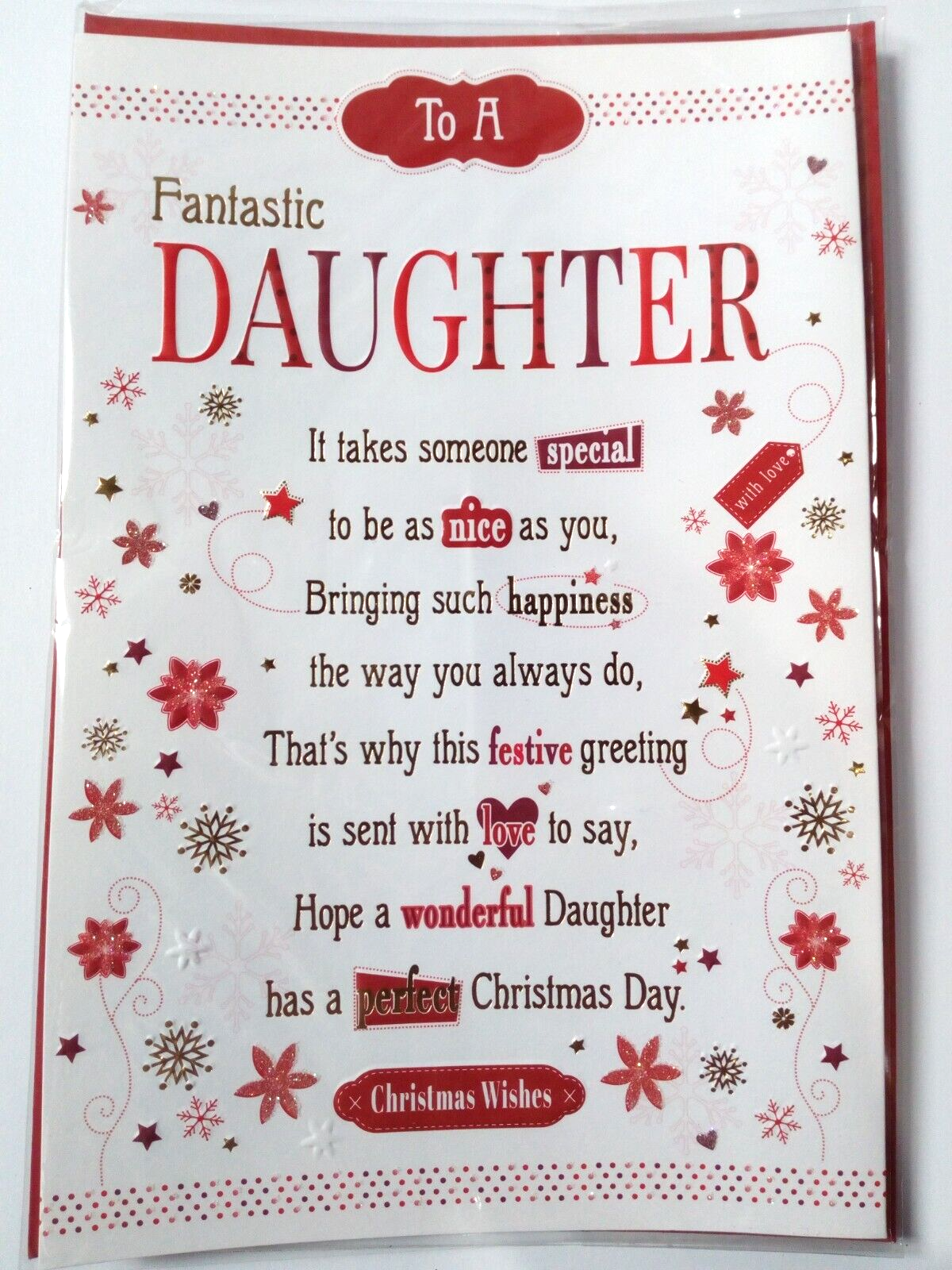 To A Fantastic Daughter Christmas Greetings Card 6x9 (X74)