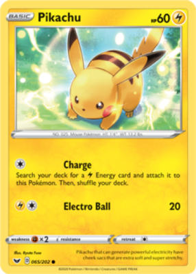 1x Pikachu 065/202 Sword & Shield Pokemon TCG Card LP | eBay