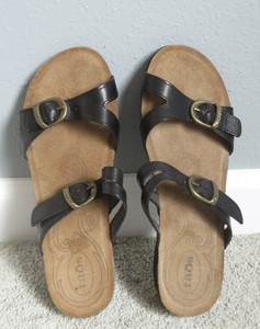 Taos ~ Black Cork & Leather Sandals ~ Size 7 ( eur38 ) | eBay