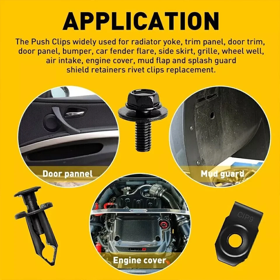 For KIA Body Bolts & U-nut Clips - M6 Engine Under Cover Splash Shield Guard - Imagem 4 de 4