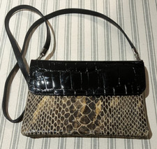 Vtg Due Fratelli Crossbody Bag Purse Clutch Snakeskin Leather Brown Black Canada