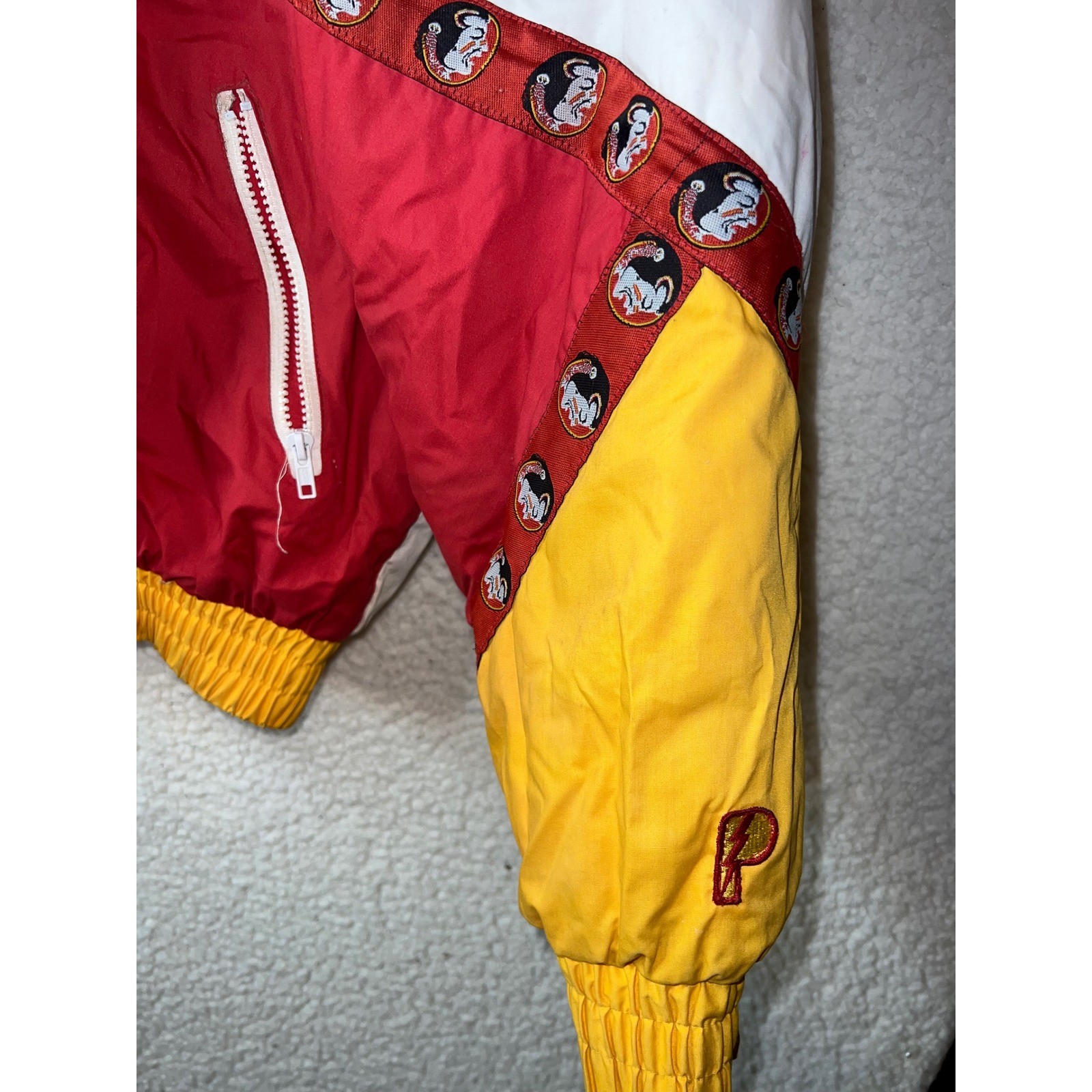 Vintage Florida State Seminoles Pro Layer Puffer Jacket Mens Medium FSU Hooded image 2