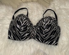 Fredericks of Hollywood 3900 Balconette Bra Lined Embroidered UW Womens 36DD