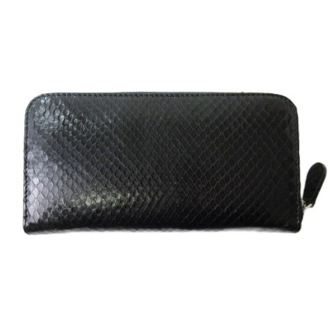 GARRA Python Leather Long Wallet Wallet Round Zip… - image 1