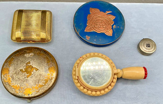 Lot of 5 Vintage Compacts all with Damage & Wear Salvage Parts