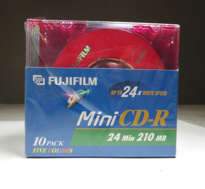 Fujifilm Mini CD-R   10 Pack Colored Discs   210MB/24min   Recordable CDs