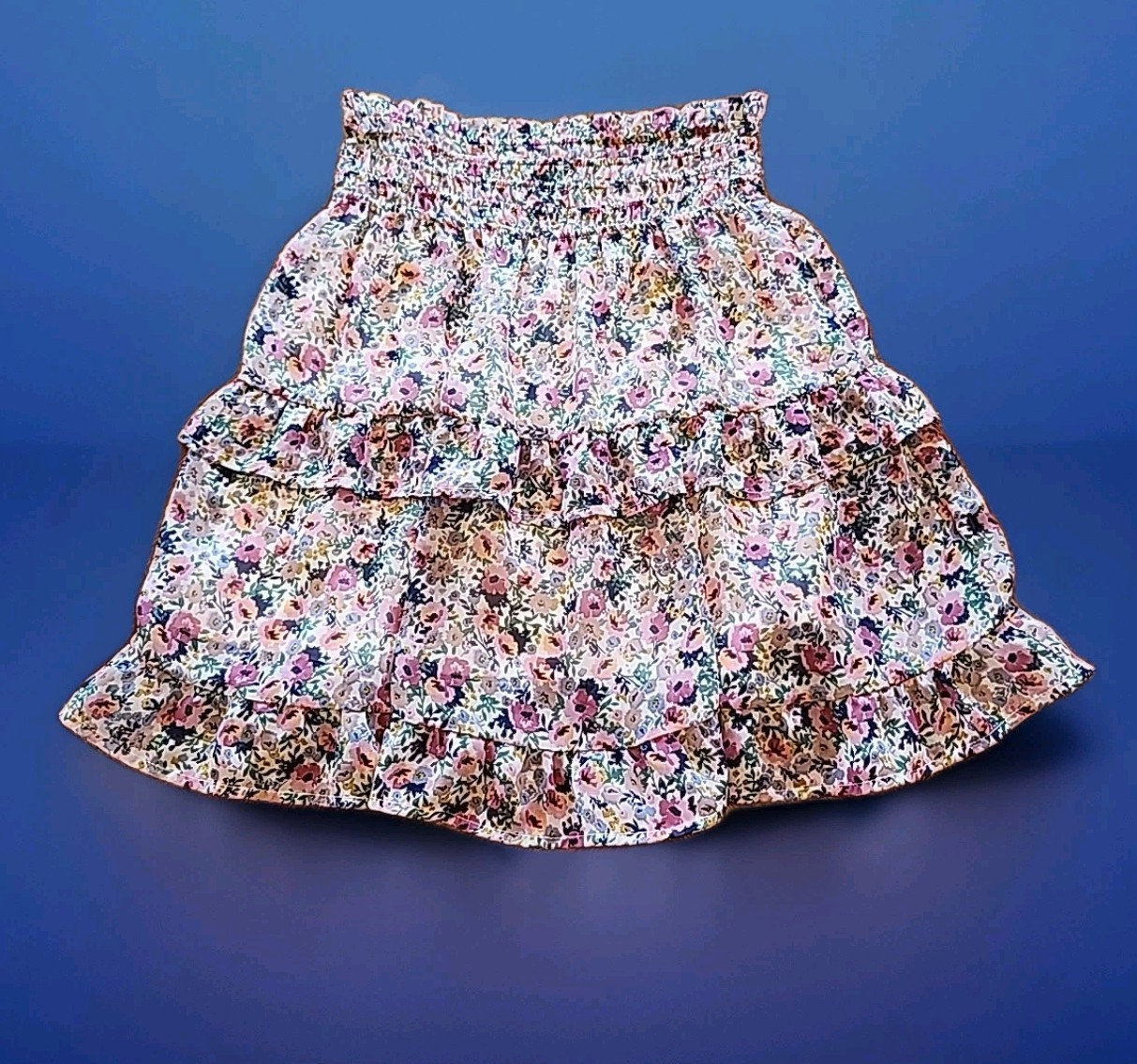 Sienna Sky Women's Floral Ruffled Skirt Size Small Spring Pull On.