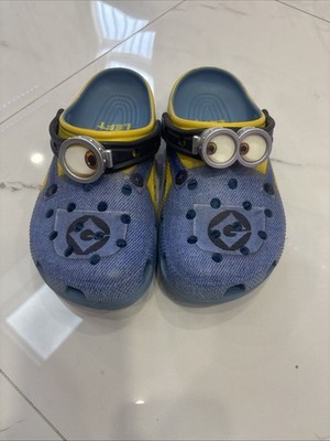 Minions X Crocs Classic Clog Despicable Me Kids Size 6 Slip On Shoes Sandal Blue