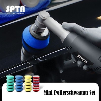 SPTA 40/50 mm Polierpads Set Polierschwamm und Wollpads zum Polieren Schleifen