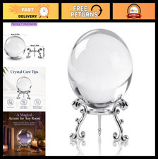 80mm Clear K9 Crystal Sphere Ball with Stand - Reflective Photography Prop  Hom