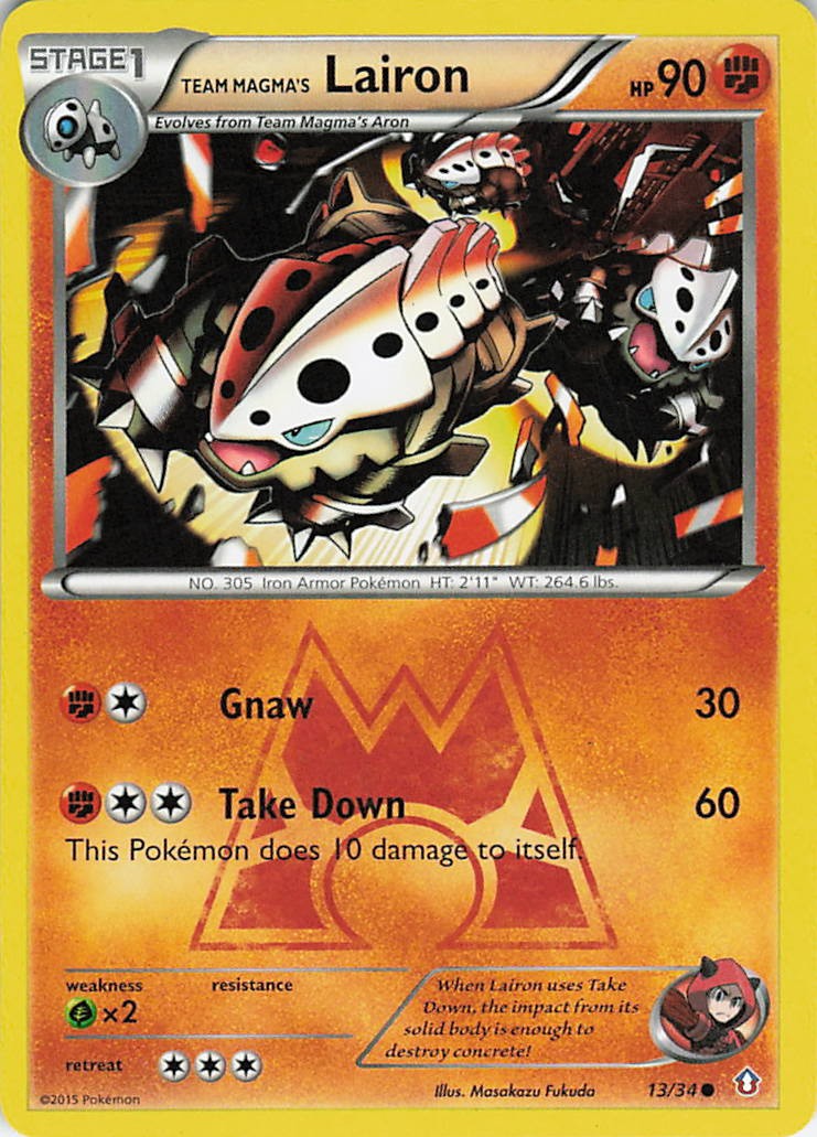 Team Magma's Lairon Normal Common Double Crisis 13/34 NM