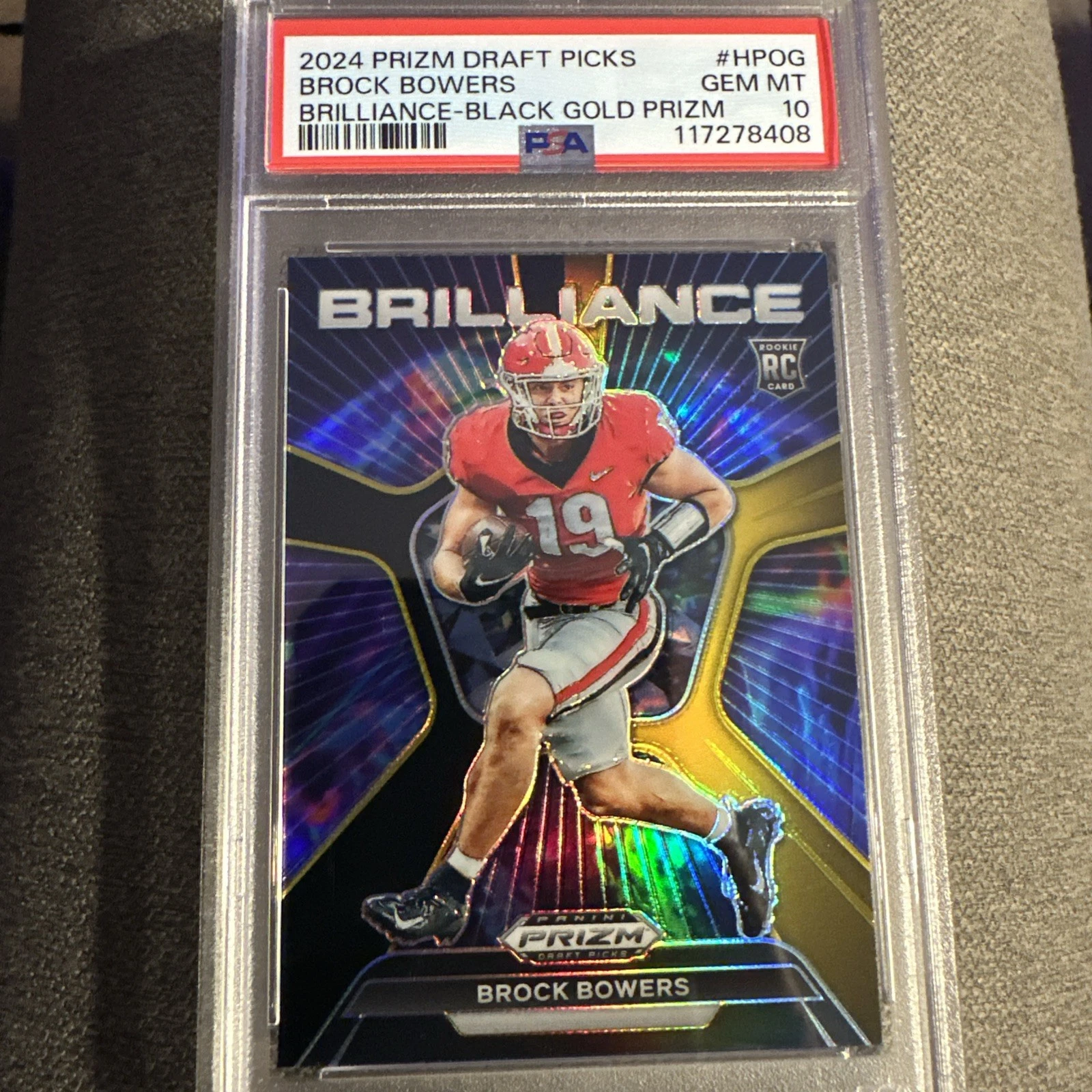Brock Bowers Panini Prizm Draft Picks Brilliance #HPOG Black Gold Prizm