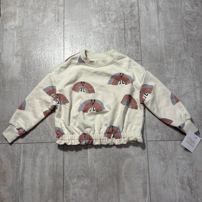 NWT Otter Avenue Paper Bag Hem Happy Rainbow Girls Sweatshirt Sz 2T