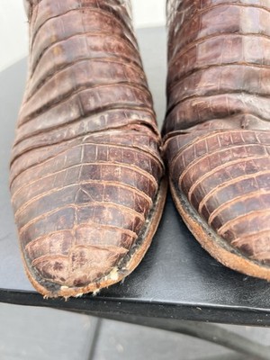 Sedona West Brown Exotic Alligator Cowboy Western Boots Size  display picture 2