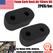 Us 2x Foam Carb Sock Air Filters Double Trumpet For Weber Dcoe Dellorto Jenvey