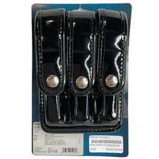 Bianchi Slimline Triple Mag Pouch Hi Gloss Leather Black 7945 25162 Size 1 New