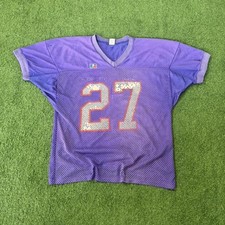 Vintage 80s Russell Athletic Purple Nylon Mesh Football Jersey 27 Large USA Made