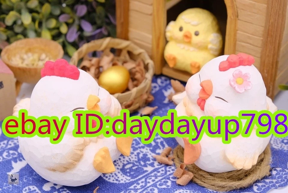 Thinkingues Animal Carving CHICKEN FAMILY Set(3Pcs) Resin Figure Toy H6CM/2.4in - Image 4 of 4