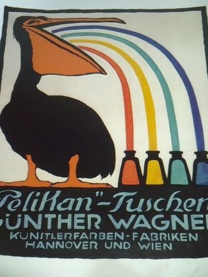 1909 Tuscheplakat ''Tusche-Quell'', E. F. Knauf und B. Machow, Berlin