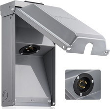 30 Amp Generator Power Inlet Box, NEMA L14-30P 120/240V Weatherproof Receptacle