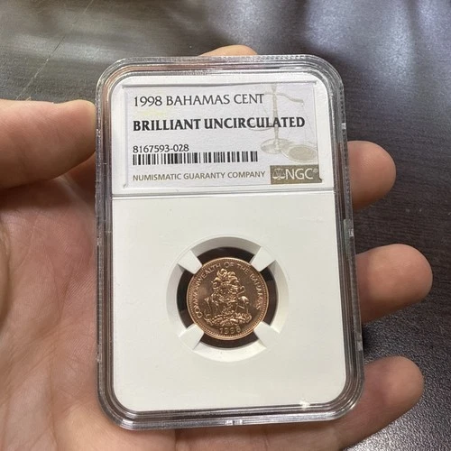 1998 Bahamas Cent Brilliant Uncirculated NGC Certified