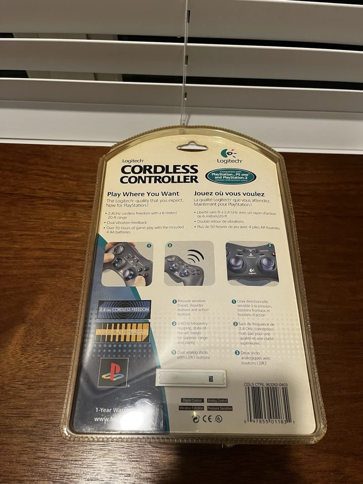New Sealed Logitech Cordless Wireless Controller For Playstation One PS2 Control - Image 4 of 4