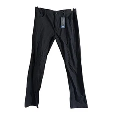 Kenneth Cole New York Men's Black Regular Fit Tech Pants Size 34W 32L 34x32 New