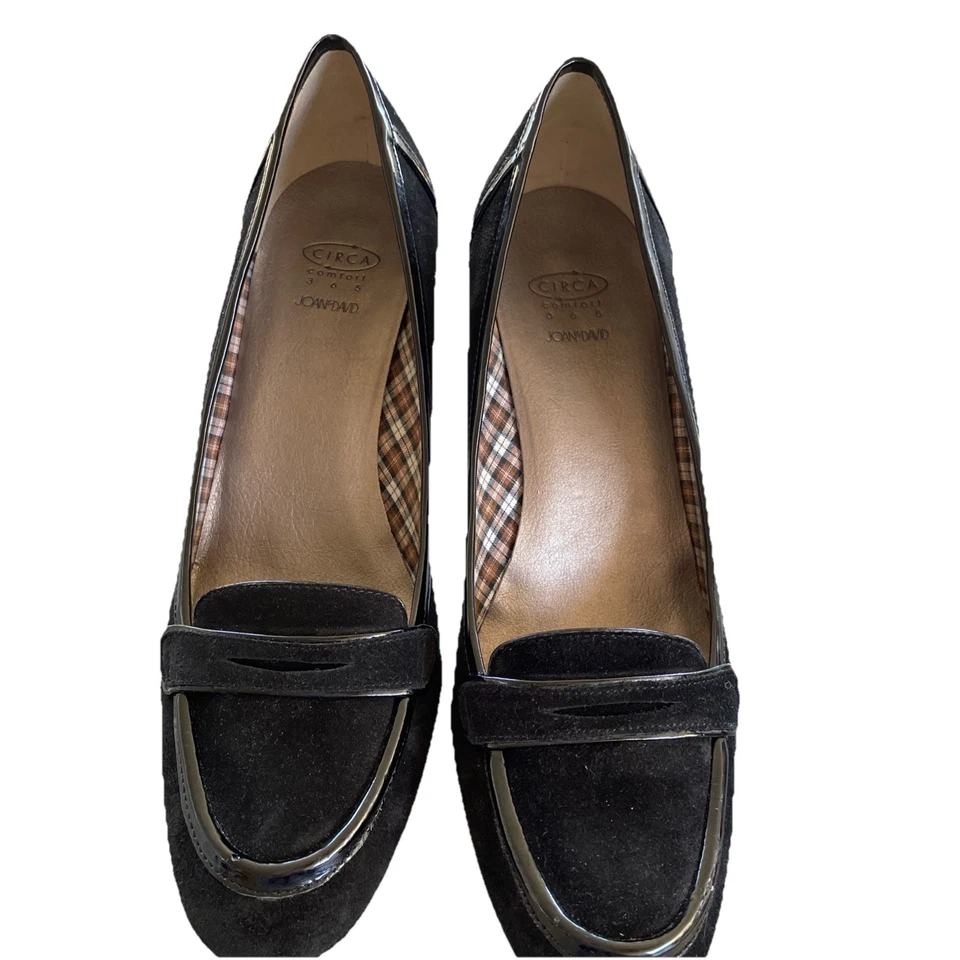 "Bombas Circa Joan & David Comfort para mujer 10M negras de gamuza con patente de 3,5"" sin cordones" Foto 4 de 4