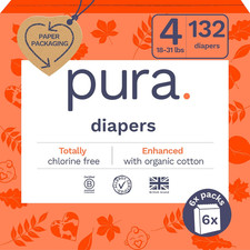 Sensitive Skin Baby Diapers  Size 4 18-31 Lbs  Hypoallergenic, Totally Chlor