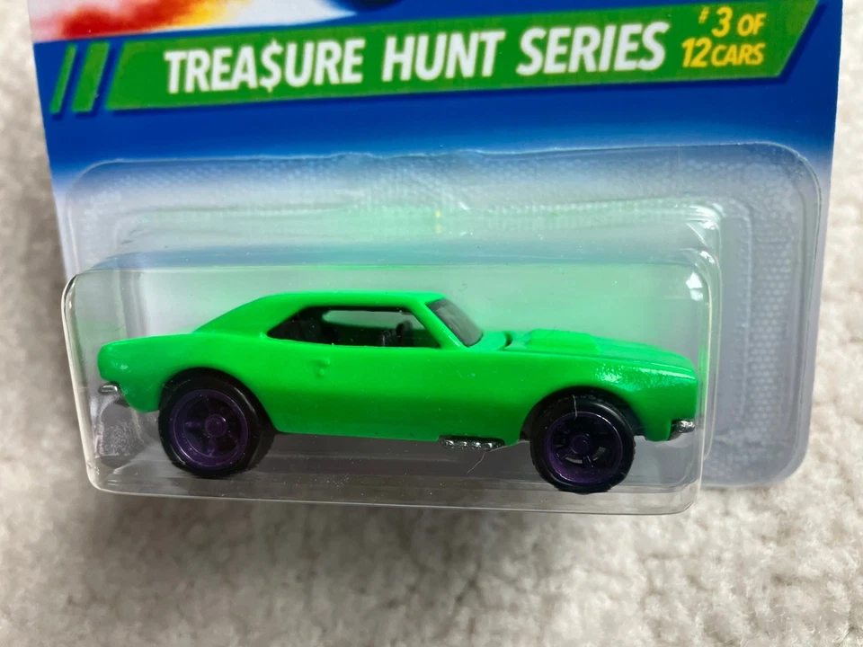 Camaro Hot Wheels Custom 1995 Treasure Hunt 67 1/1 verde lima como 95 TH VW Bug Foto 2 de 4