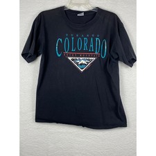 Vintage 90s Men's XL Durango Colorado Rocky Mountain T Shirt Black Made in USA