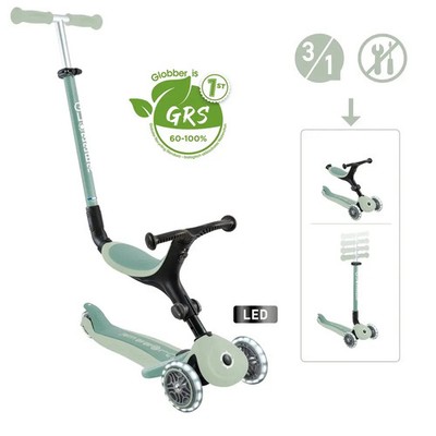GLOBBER GO-UP ACTIVE LIGHTS ECO pistazie, mit Leuchtrollen