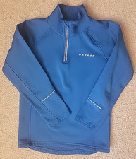 Dare2b Ricochet Core Stretch Kids 9-10 1/4 Zip Mid Layer Pullover Ski Blue