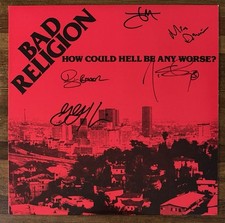 SIGNED BAD RELIGION HOW COULD HELL BE ANY WORSE? PINK VINYL LP BECKETT BAS COA