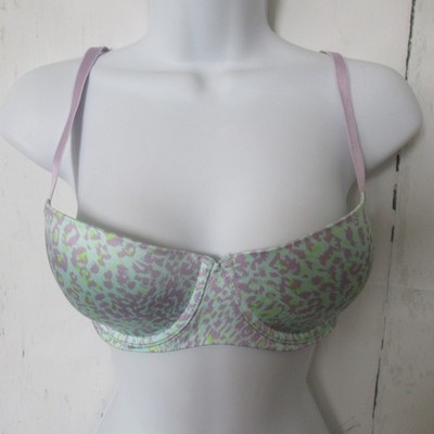 New Fenty X Savage Bra 34D Green Leopard Animal Print Underwire Back Closure