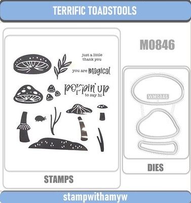 TERRIFIC TOADSTOOLS Cutting Dies and  Stamps Scrapbook DIY Greeting Handmade