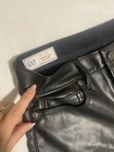 GAP Women's Black Faux Leather Slim High Rise Straight Pants Button Zip Pockets — photo 2