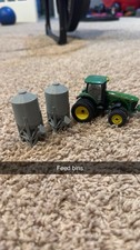 2 Small Feed Bins 1/64th Scale