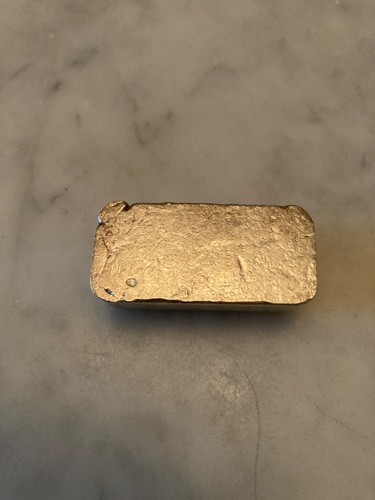 Vintage Omega M&B Mining 2 oz .999 Fine Silver Poured Bar - Picture 2 of 3