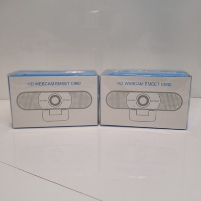 LOT OF 2 eMeet C960 1080p Webcams Matching Pair Home & Office NEW SEALED Bundle