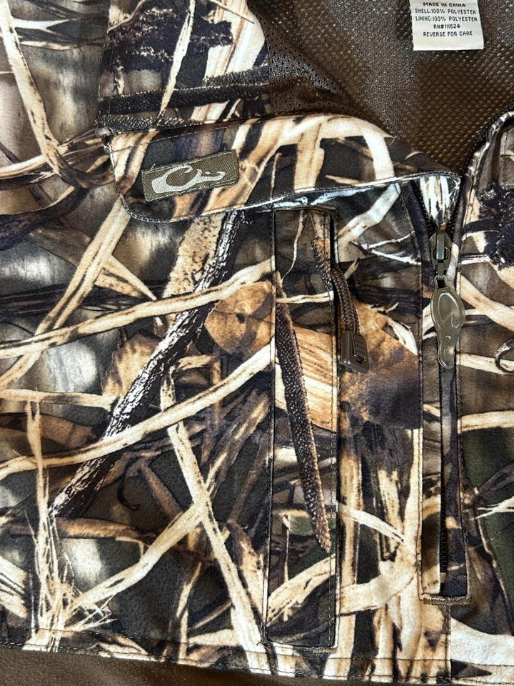 Drake 套衫男式 XL 棕色迷彩 Eqwader 1/4 拉链羊毛狩猎夹克户外 — 第 4/4 张图片