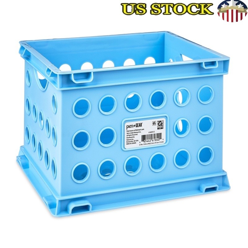 Modular Stackable Mini Storage Crates Organizer Set 12-Pack Portable Plastic Bins